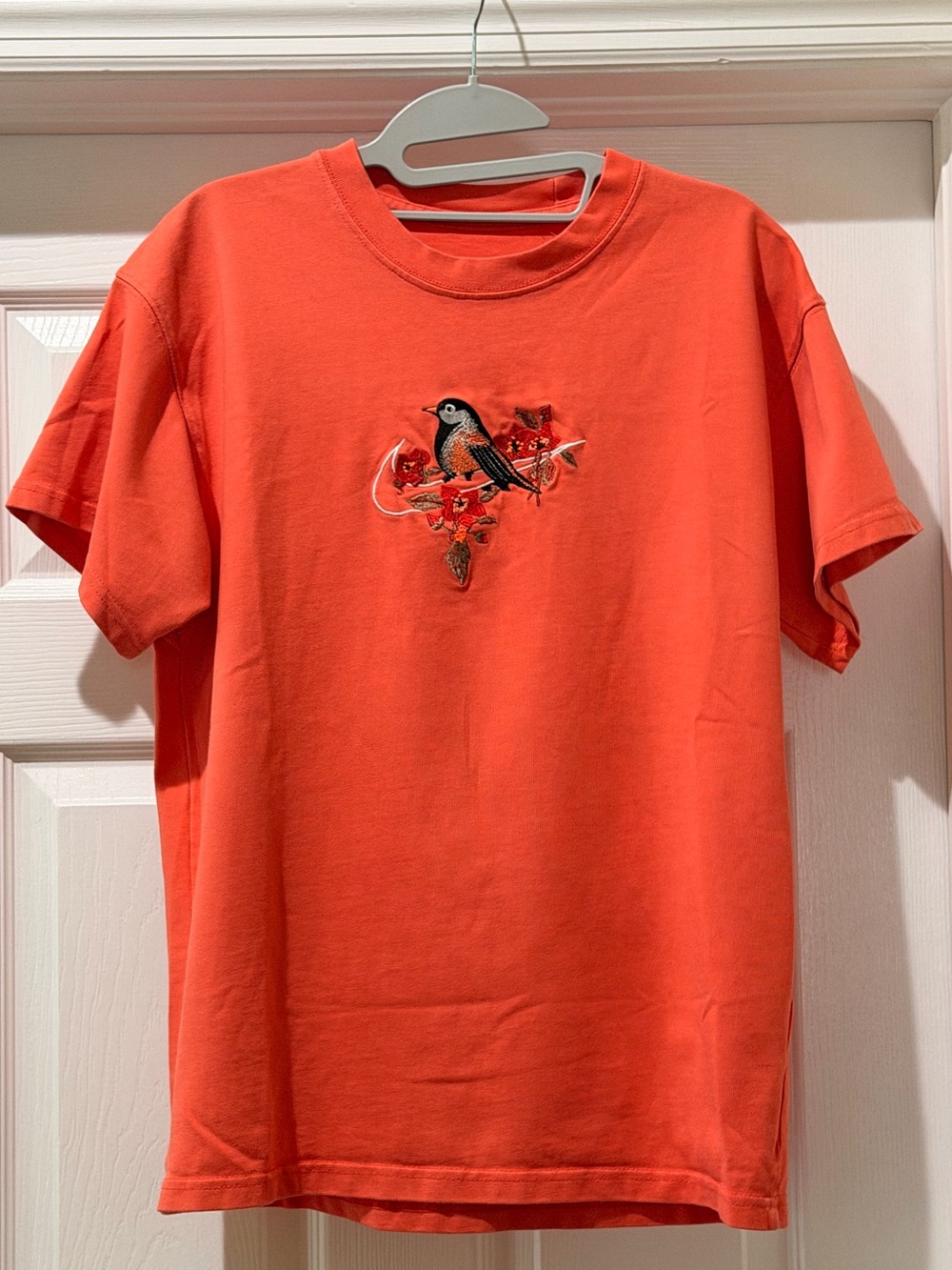 Oversized Nike Coral Orange Crewneck Tee with White Logo